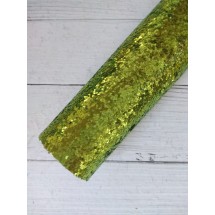 Экокожа (глиттер крупный)  20*30 см салатовый, цена за лист